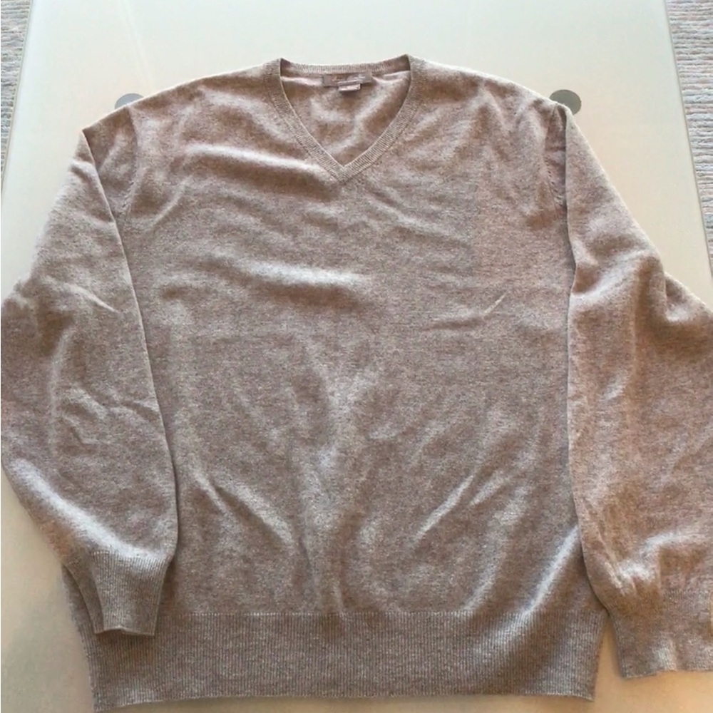 Daniel Cremieux Signature 100% Cashmere Soft Gray Midweight Knit Sweater XL